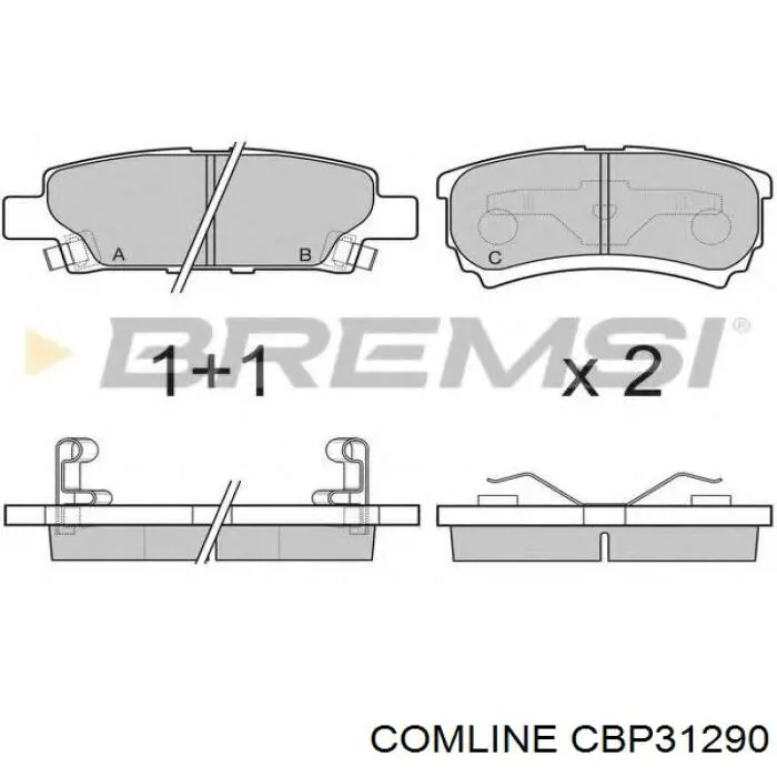 Задние дисковые колодки Comline CBP31290