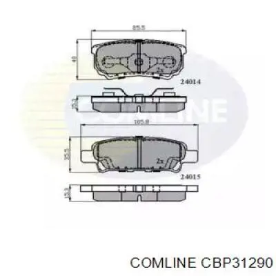 Задние тормозные колодки CBP31290 Comline