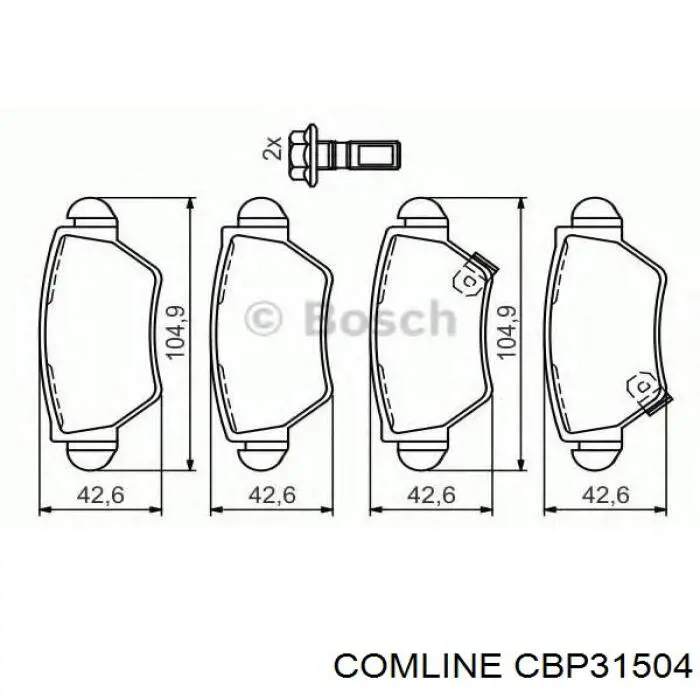 Задние дисковые колодки Comline CBP31504
