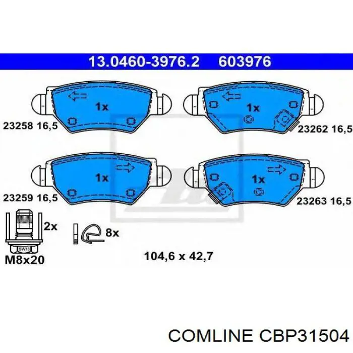 Купить CBP31504 Comline Колодки тормозные задние, дисковые