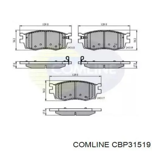 Передние тормозные колодки CBP31519 Comline