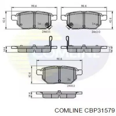 CBP31579 Comline sapatas do freio traseiras de disco