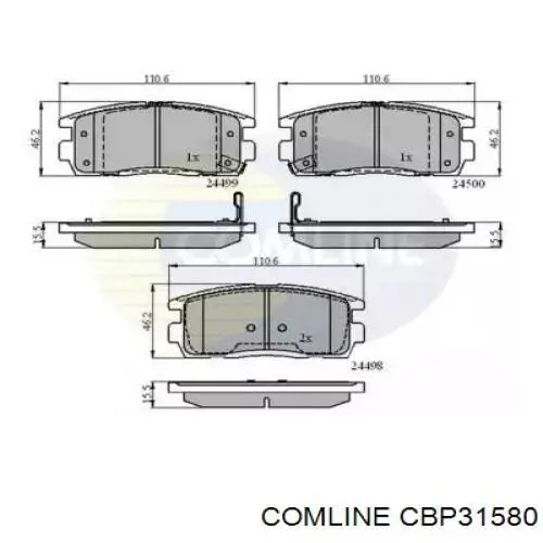 Колодки тормозные задние дисковые Comline CBP31580