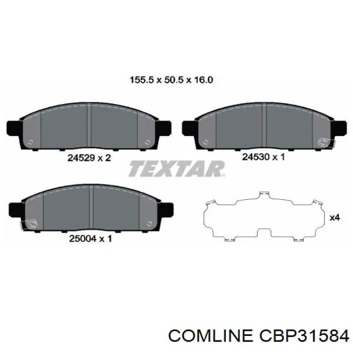 Передние тормозные колодки CBP31584 Comline