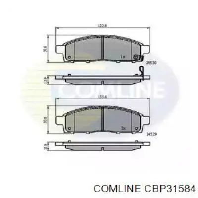 CBP31584 Comline sapatas do freio dianteiras de disco