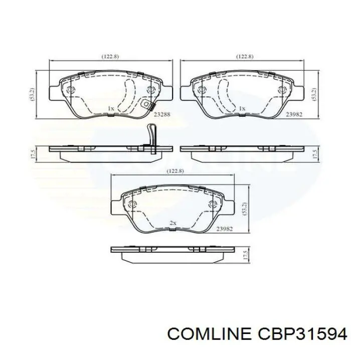 Передние тормозные колодки CBP31594 Comline