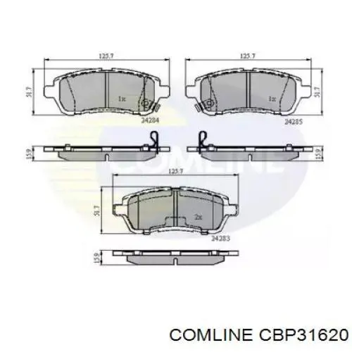 Передние тормозные колодки CBP31620 Comline