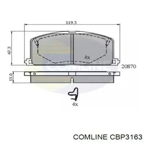 Передние тормозные колодки CBP3163 Comline