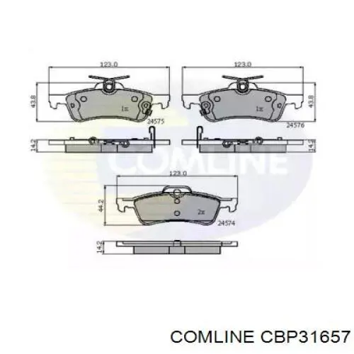 Задние тормозные колодки CBP31657 Comline