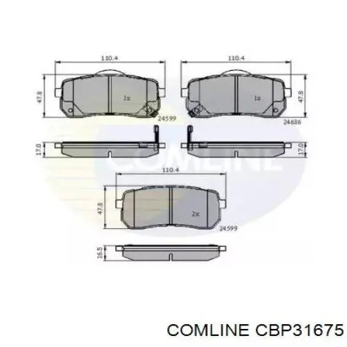 Задние тормозные колодки CBP31675 Comline