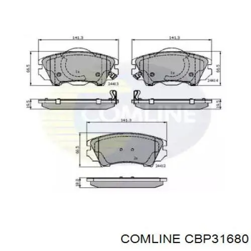 Передние тормозные колодки CBP31680 Comline