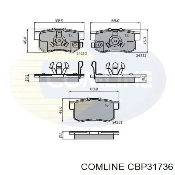 CBP31736 Comline Колодки тормозные дисковые комплект