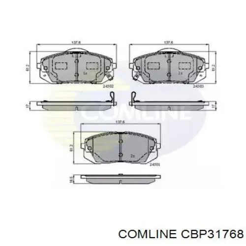 CBP31768 Comline sapatas do freio dianteiras de disco