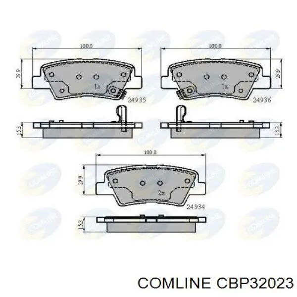 CBP32023 Comline sapatas do freio traseiras de disco