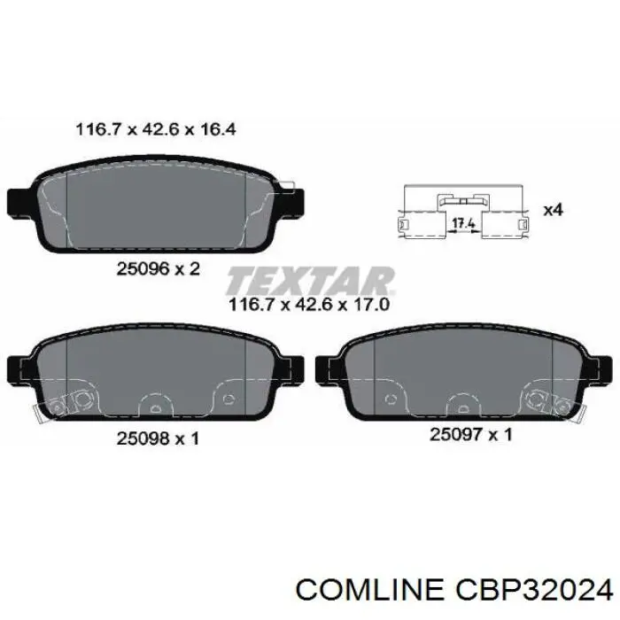 CBP32024 Comline Колодки тормозные дисковые комплект