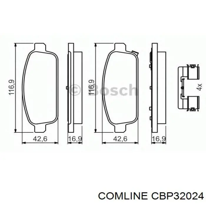 Колодки дисковые  Comline CBP32024 цена, от 19.97 USD