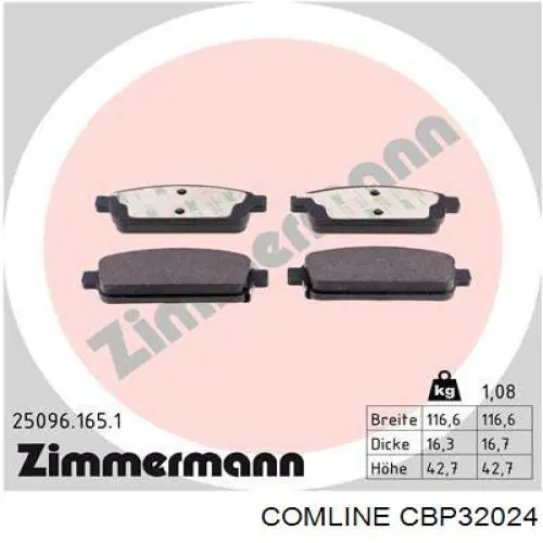 Купить CBP32024 Comline Колодки тормозные задние, дисковые