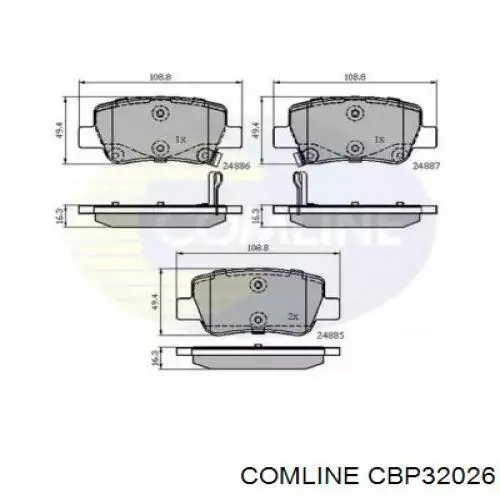 Задние тормозные колодки CBP32026 Comline