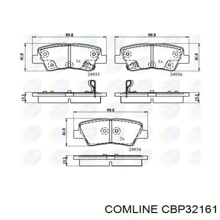 Колодки тормозные задние дисковые COMLINE CBP32161