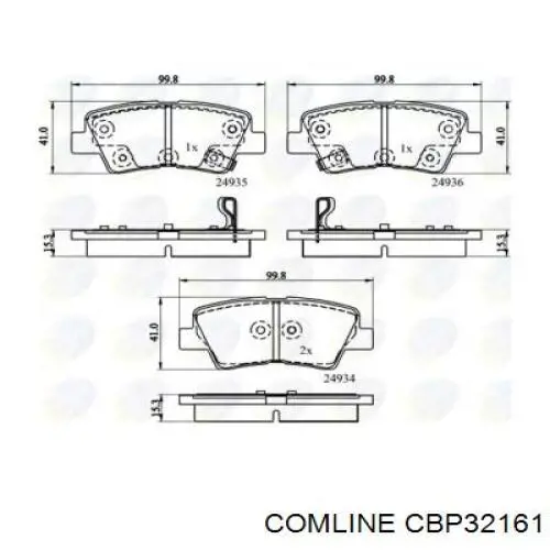 Купить CBP32161 Comline Колодки тормозные задние, дисковые