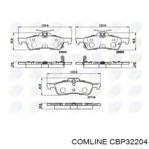 Задние тормозные колодки CBP32204 Comline