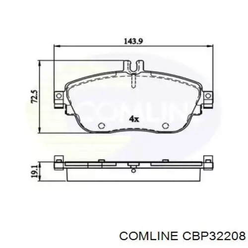 Передние тормозные колодки CBP32208 Comline