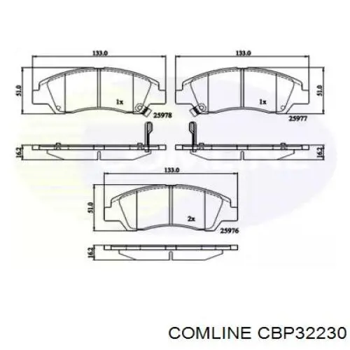 Передние тормозные колодки CBP32230 Comline