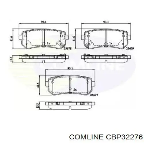 Задние тормозные колодки CBP32276 Comline