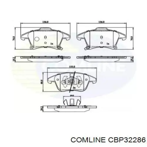 CBP32286 Comline sapatas do freio dianteiras de disco
