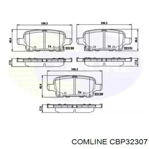 Колодки тормозные задние дисковые Comline CBP32307