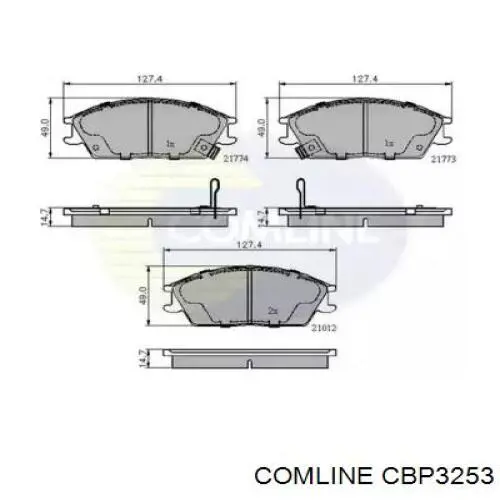 Передние тормозные колодки CBP3253 Comline