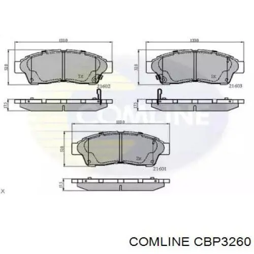 Передние тормозные колодки CBP3260 Comline