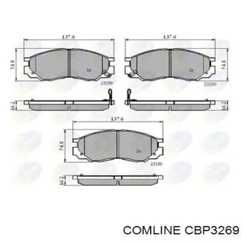 Передние тормозные колодки CBP3269 Comline