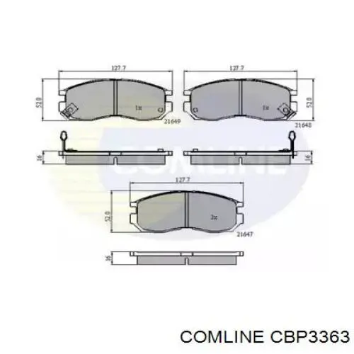 Передние тормозные колодки CBP3363 Comline