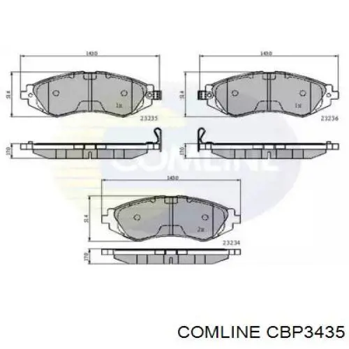 Передние тормозные колодки CBP3435 Comline