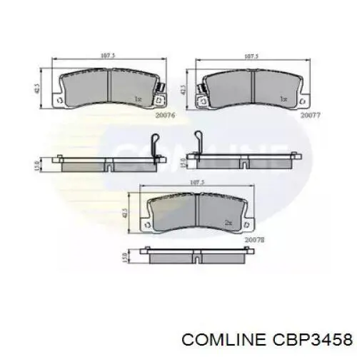 CBP3458 Comline задние тормозные колодки
