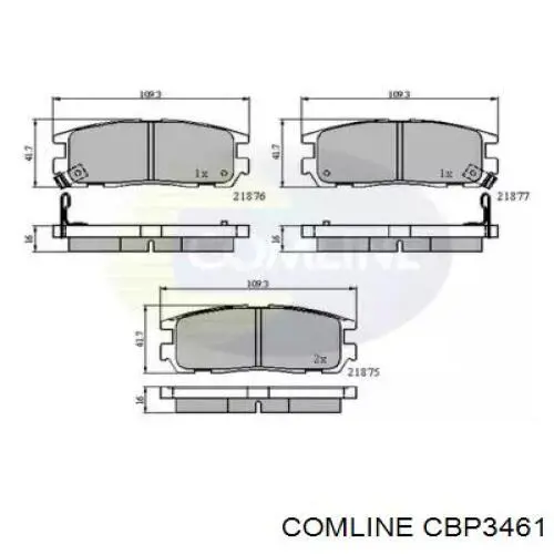 CBP3461 Comline колодки тормозные задние дисковые