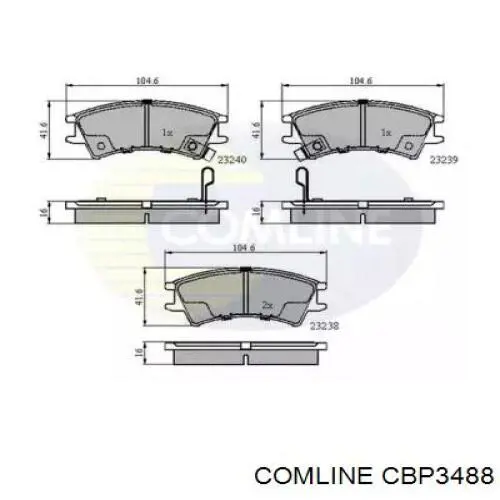 Передние тормозные колодки CBP3488 Comline