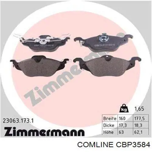 Колодки Comline CBP3584 цена, от 19.09 USD