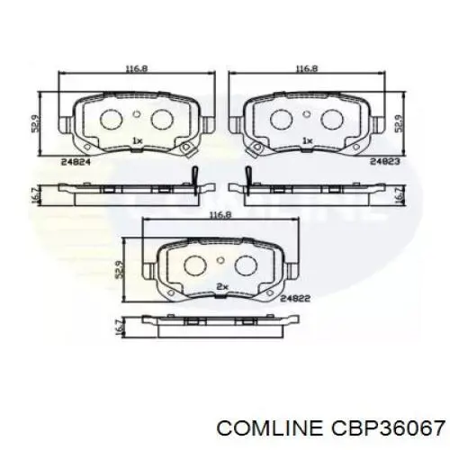 Задние тормозные колодки CBP36067 Comline