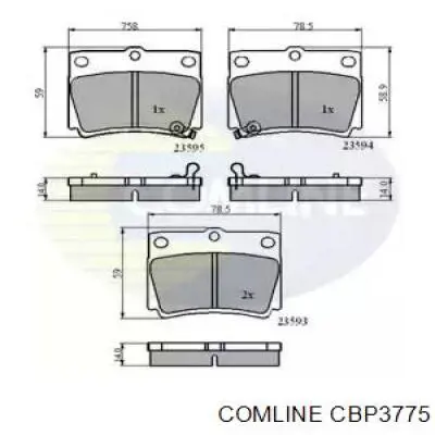Колодки тормозные задние дисковые Comline CBP3775