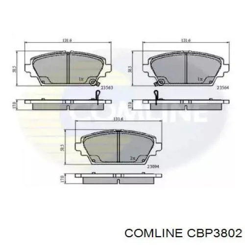 CBP3802 Comline передние тормозные колодки