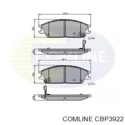 Передние тормозные колодки CBP3922 Comline