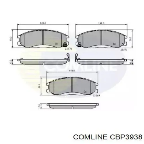 Передние тормозные колодки CBP3938 Comline