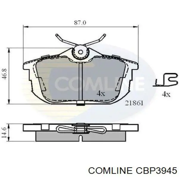 Задние тормозные колодки CBP3945 Comline