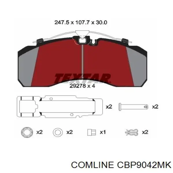 Колодки дисковые  Comline CBP9042MK цена, от 68.33 USD