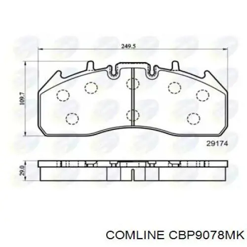 Передние тормозные колодки CBP9078MK Comline