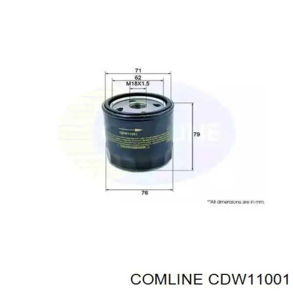 CDW11001 Comline filtro de óleo