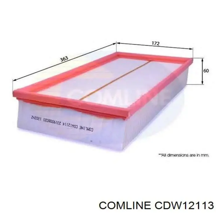 Элемент воздушного фильтра Comline CDW12113 цена, от 4.23 USD