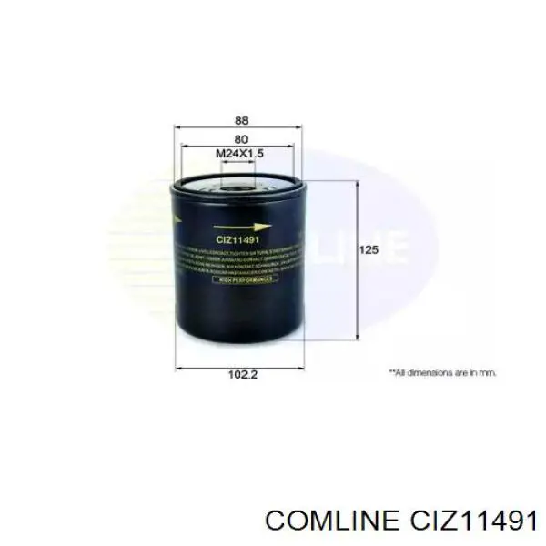 CIZ11491 Comline масляный фильтр